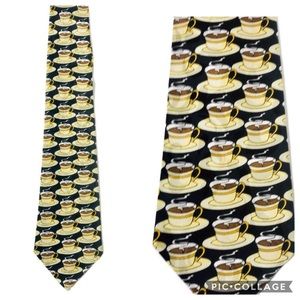 VINTAGE Coffee Cups Tie A. ROGERS Silk House